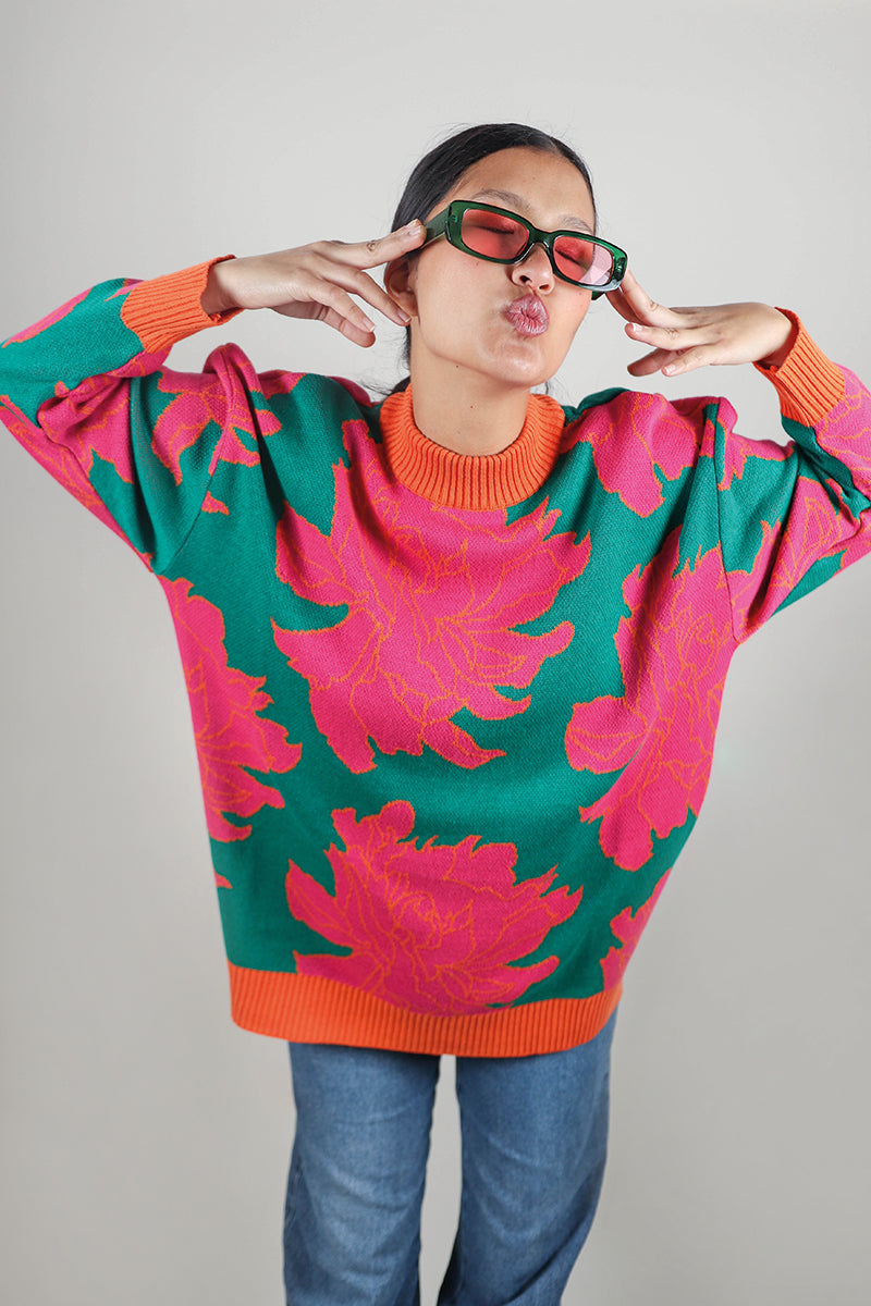 SUDADERA DULCE | VERDE Y FUCSIA