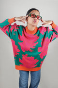 SUDADERA DULCE | VERDE Y FUCSIA