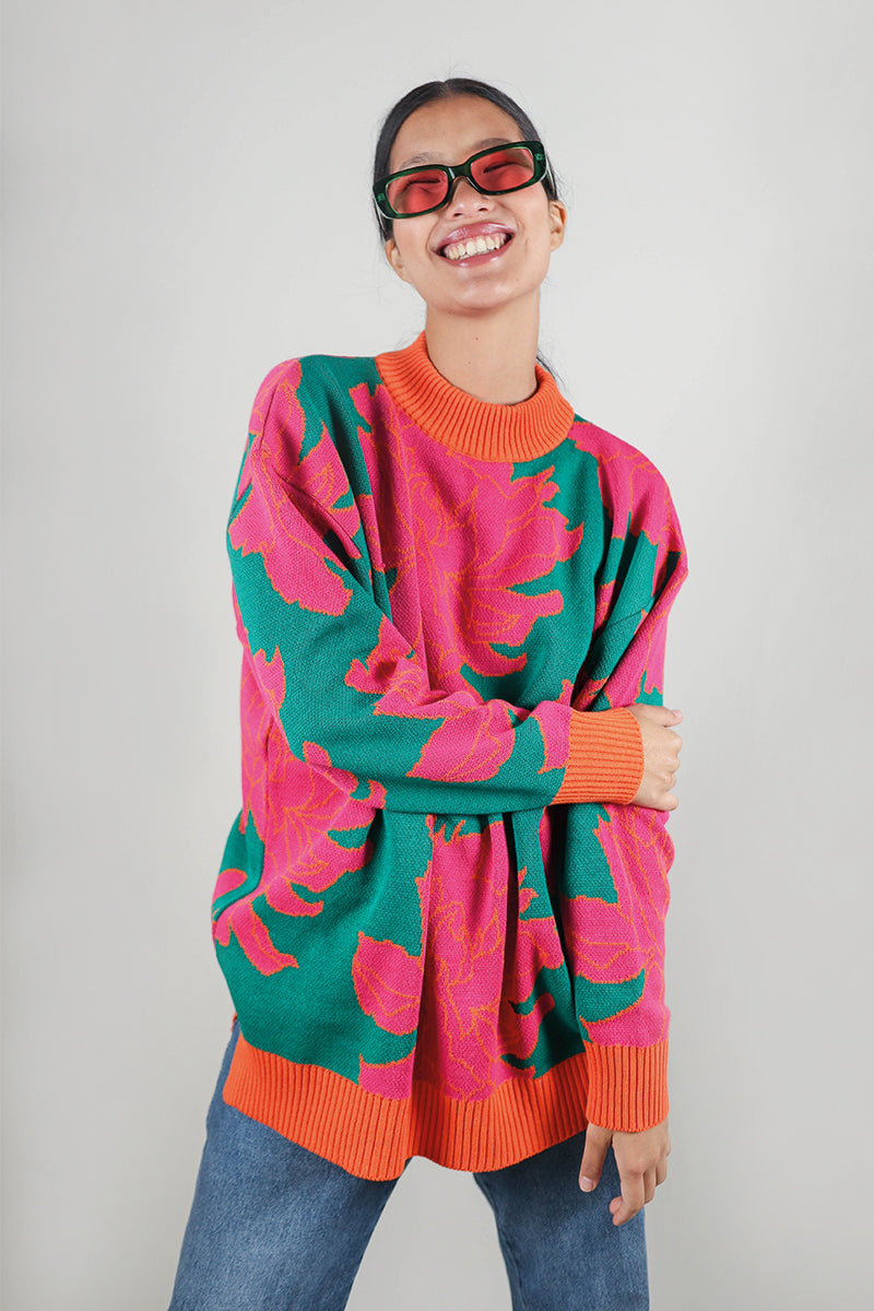 SUDADERA DULCE | VERDE Y FUCSIA