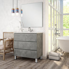 BATHME MADISON TOP Conjunto Completo Mueble 3 Cajones Cemento