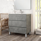 BATHME MADISON TOP Mueble de Baño con Lavabo 3 Cajones Cemento