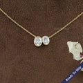 Duo Oval Diamond Bezel Toi Et Moi Pendant