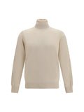 Jersey de cuello alto de cachemira Brunello Cucinelli — Beige