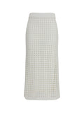 Max Mara Pure Cotton Mesh Skirt — White