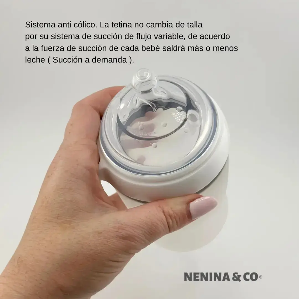 Biberon como el pecho de mamá Anticólico Maternal Nenina & Co Silicona organica