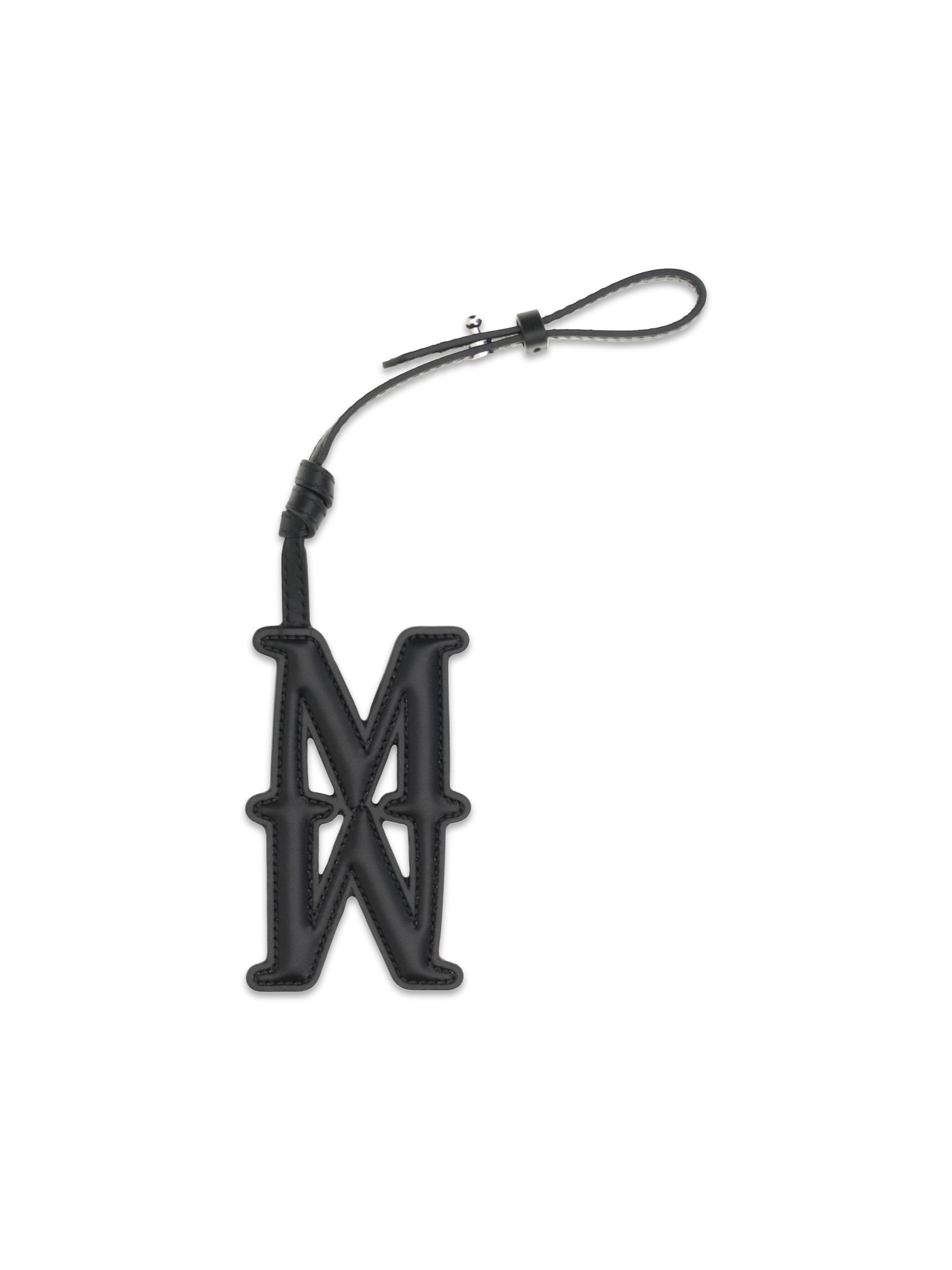 Max Mara Leather M-W Charm Key Case — Black