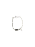 Alexander McQueen Pearl Skull Charm Bracelet — Silver