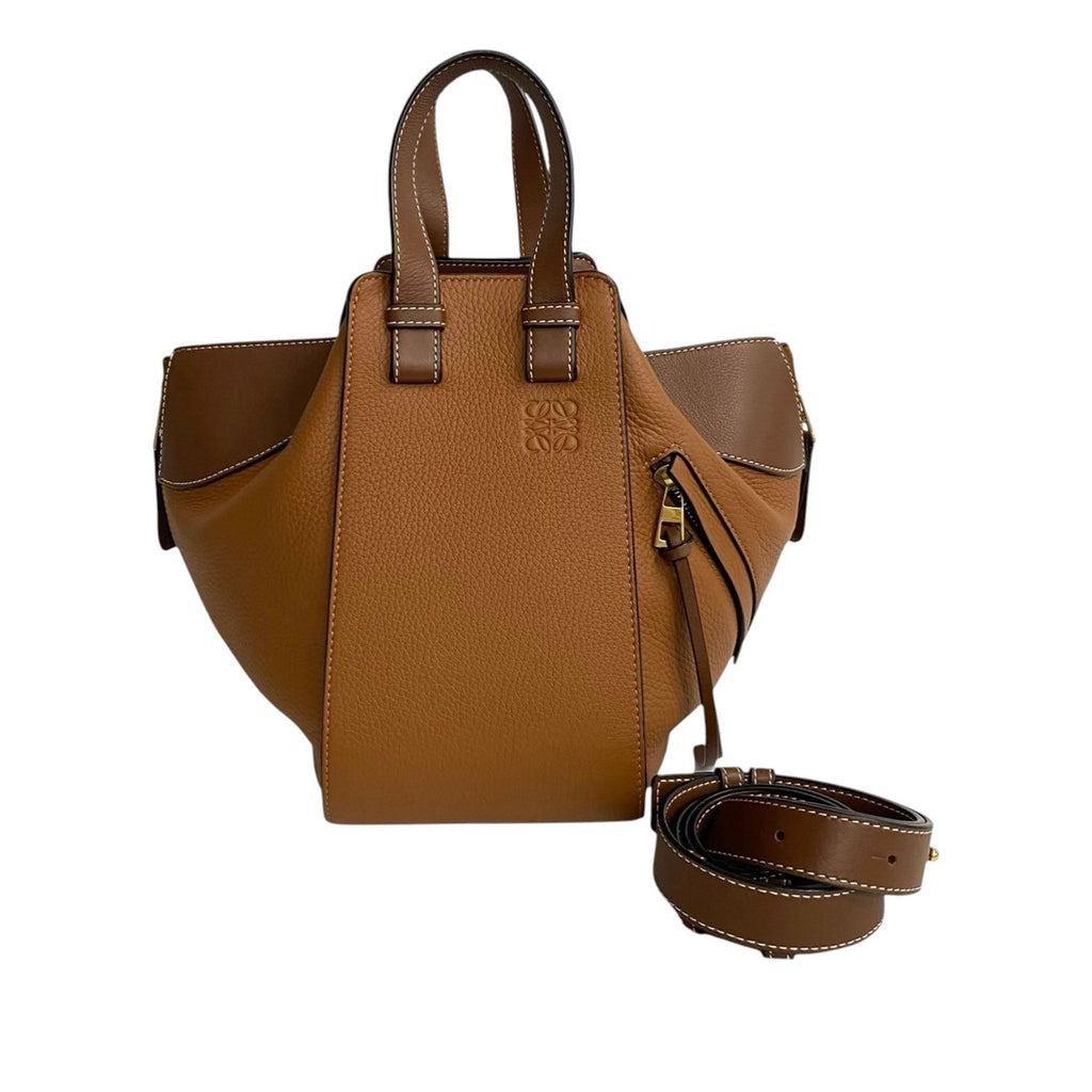 Small Bicolor Leather Hammock Satchel