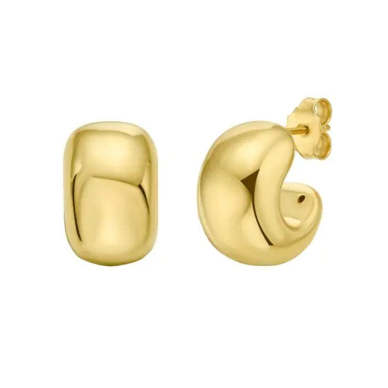 Puffed C Huggie Hoops