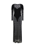 Marine Serre Layered Jersey and Mesh Dress — Black