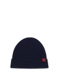 Kiton UCPL003K0239L05 Ribbed Wool Beanie — Navy