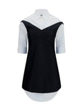 Balenciaga Hybrid Wool-Silk Shirt Dress — Black