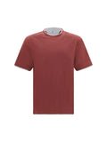 Brunello Cucinelli Cotton T-Shirt — Red