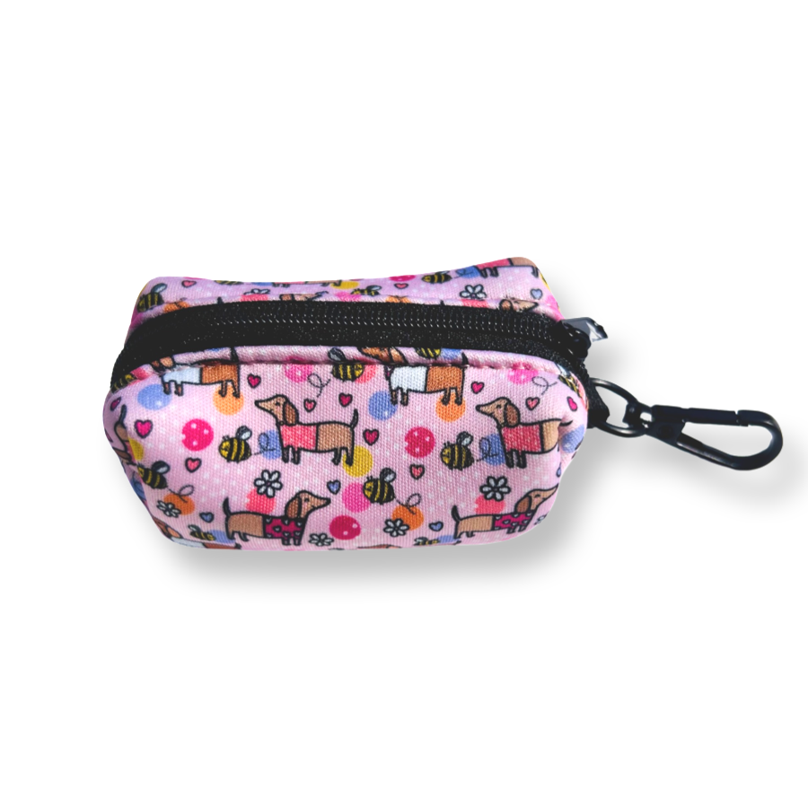 Bag Holder  - Bee Happy Dachshunds Pink