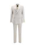Hugo Boss Black Linen and Mohair Double-Breasted Pant Suit — Gray