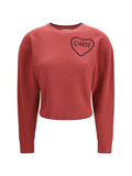 Chloé Embroidered Logo Heart Sweater — Pink