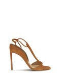 Francesco Russo T-Bar Ankle Strap Heel Sandal — Orange