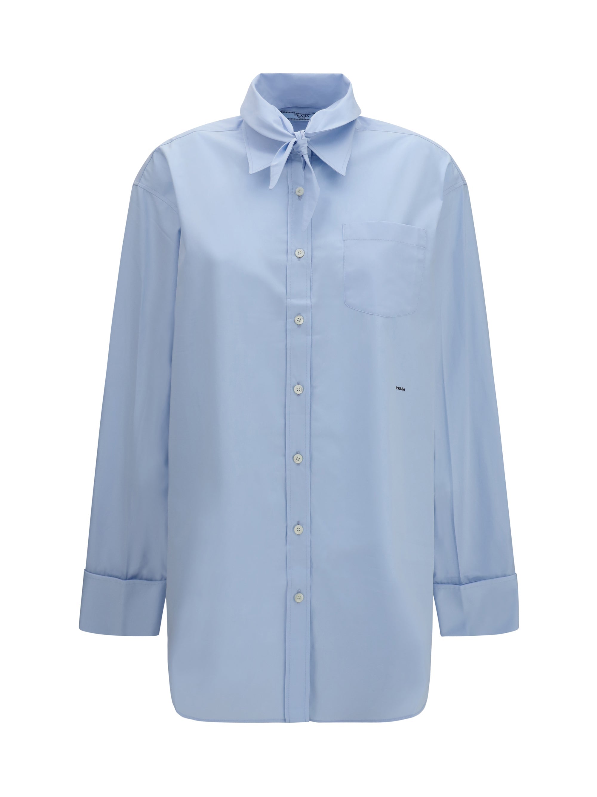 Prada Oversized Cotton Shirt — Blue