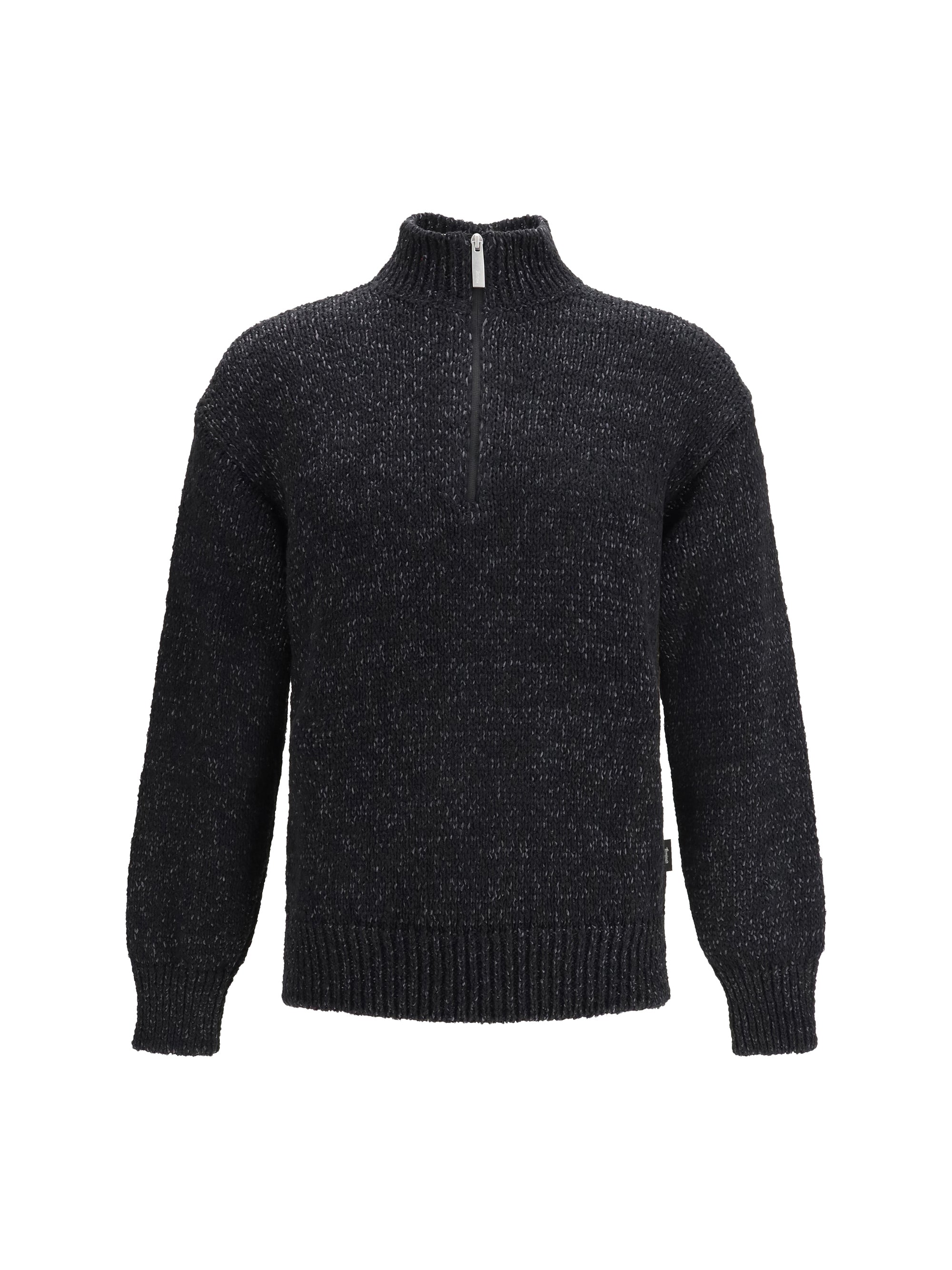 Laminar Half-Zip Wool-Blend Sweater — Black