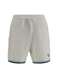 Casablanca Bouclé Textured Bermuda Shorts — White