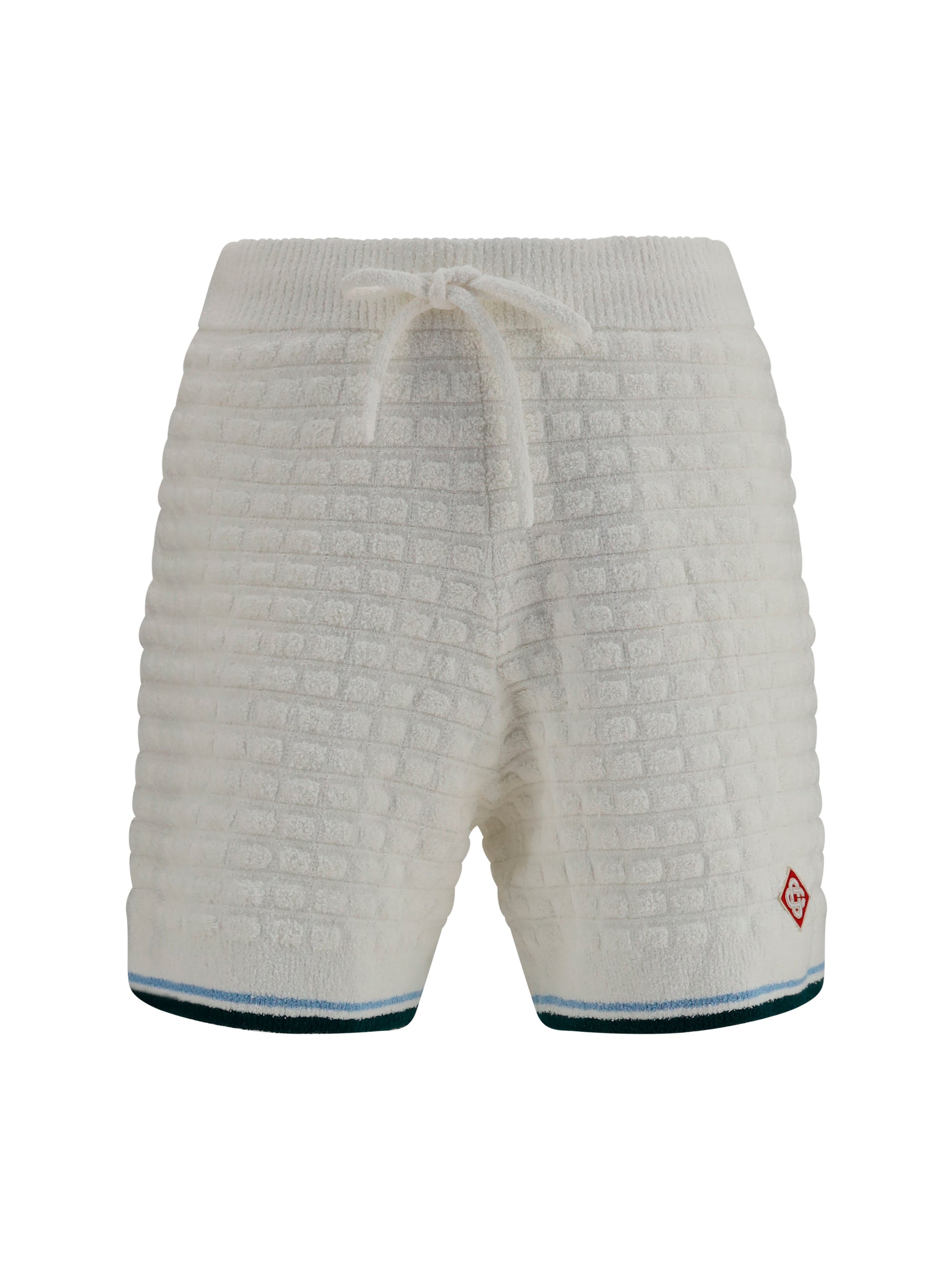 Casablanca Bouclé Textured Bermuda Shorts — White