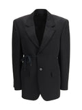 Balenciaga Barathea Wool Tailored Blazer — Black