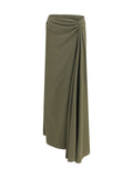 Alexander McQueen Draped Silk Skirt — Green