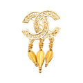 CC Gold Plated Filigree Pin Brooch