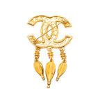 CC Gold Plated Filigree Pin Brooch