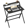 81.5 cm Foldable Computer Desk with Monitor Shelf for Small Spaces, Black