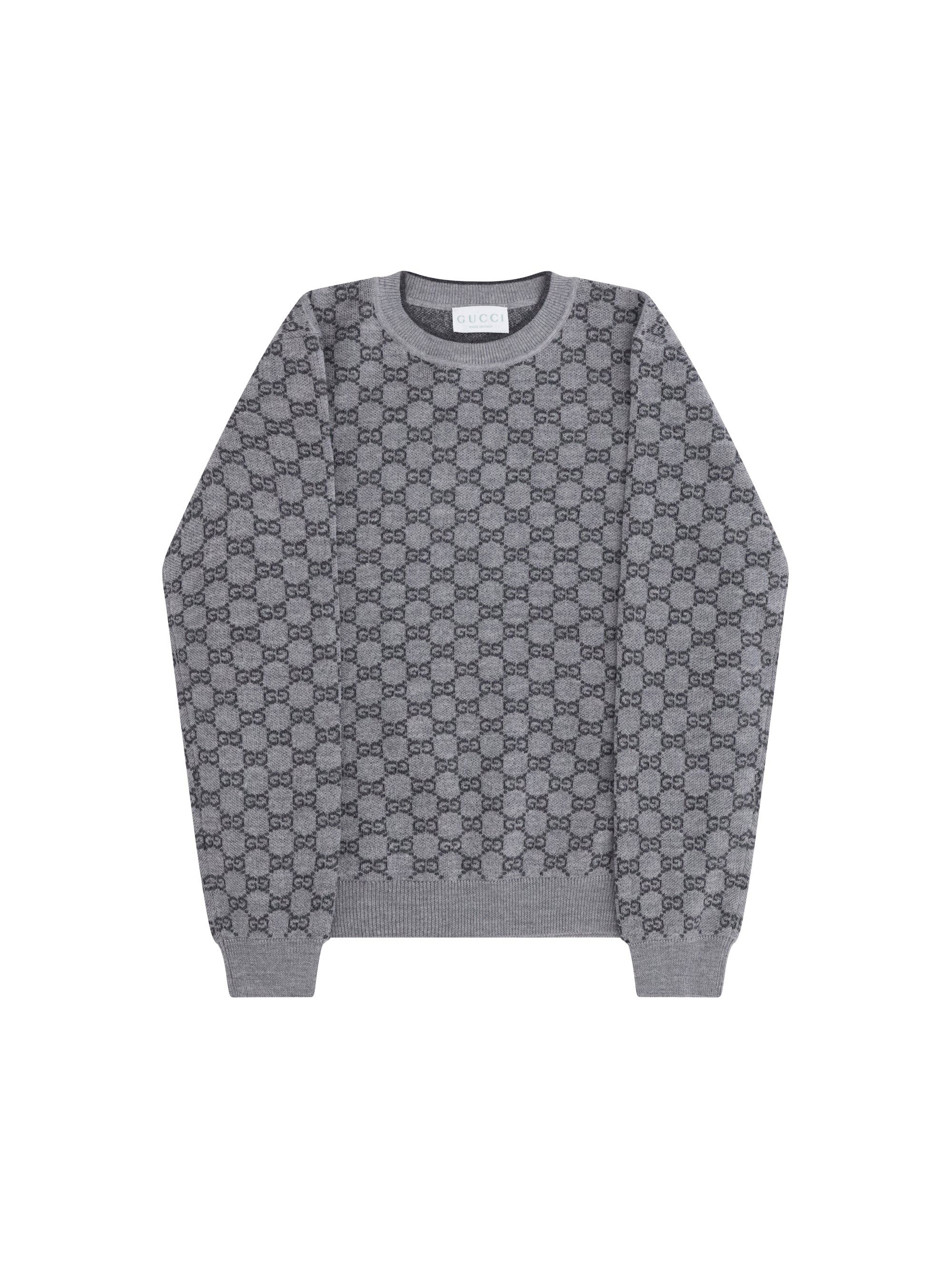 Gucci GG Motif Wool Sweater — Gray