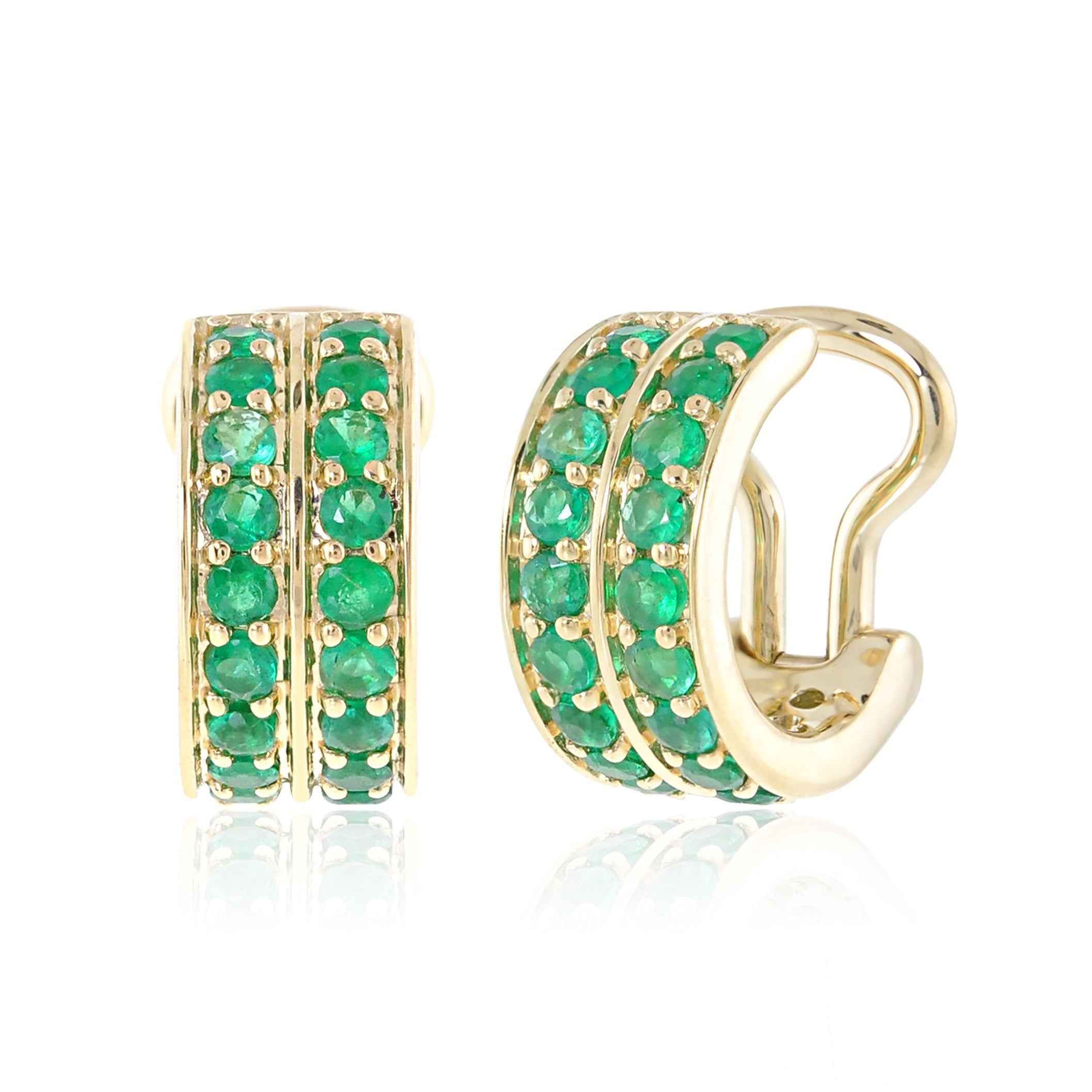 IRINA Double Row Emerald Ear Cuff Single By ALINKA Fine Jewellery