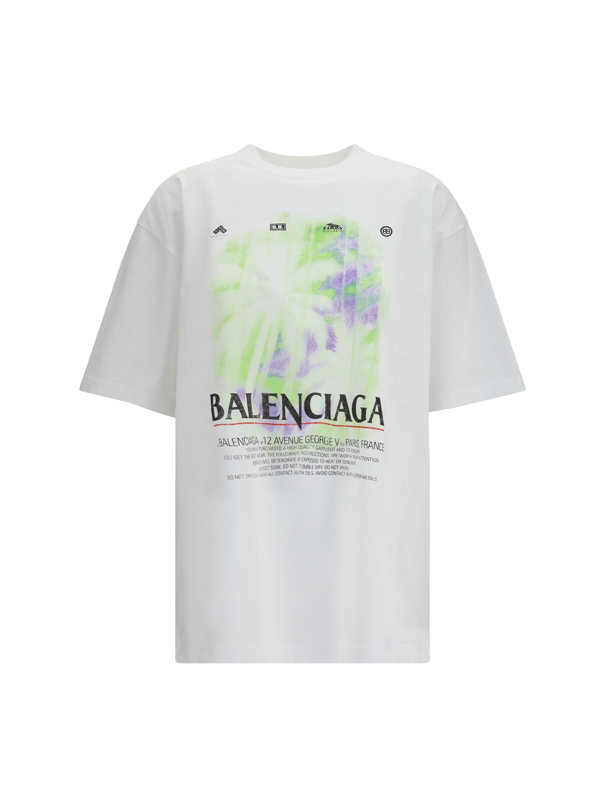 Balenciaga Printed Cotton T-Shirt — White