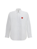 Comme Des GarçOns Play Logo-Embroidered Cotton Shirt — White