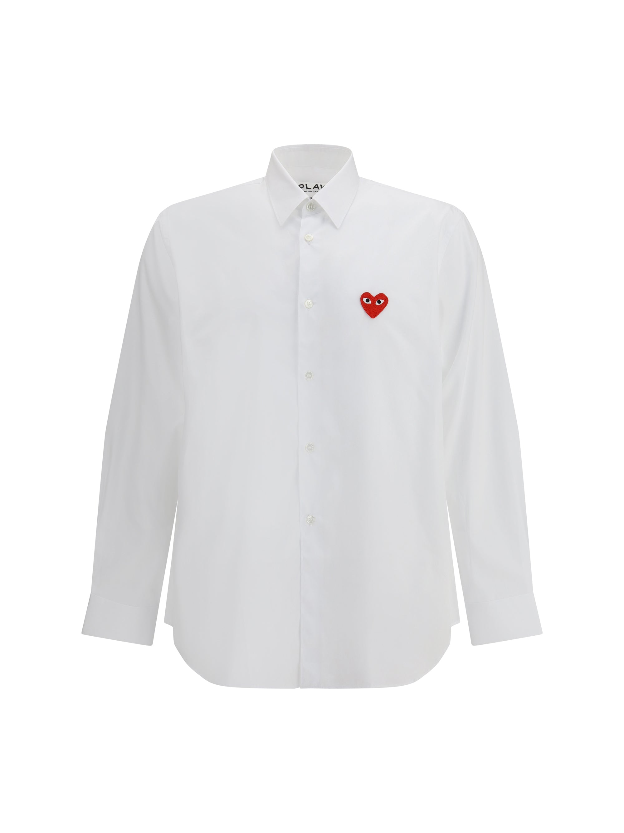 Comme Des GarçOns Play Logo-Embroidered Cotton Shirt — White