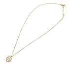 Gold Plated Logo Rhinestones Pendant Necklace