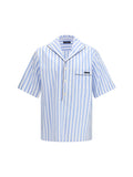 Dolce & Gabbana Striped Cotton-Silk Shirt — Blue