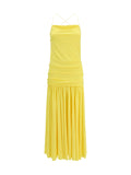 Jacquemus Pleated Midi Dress — Yellow