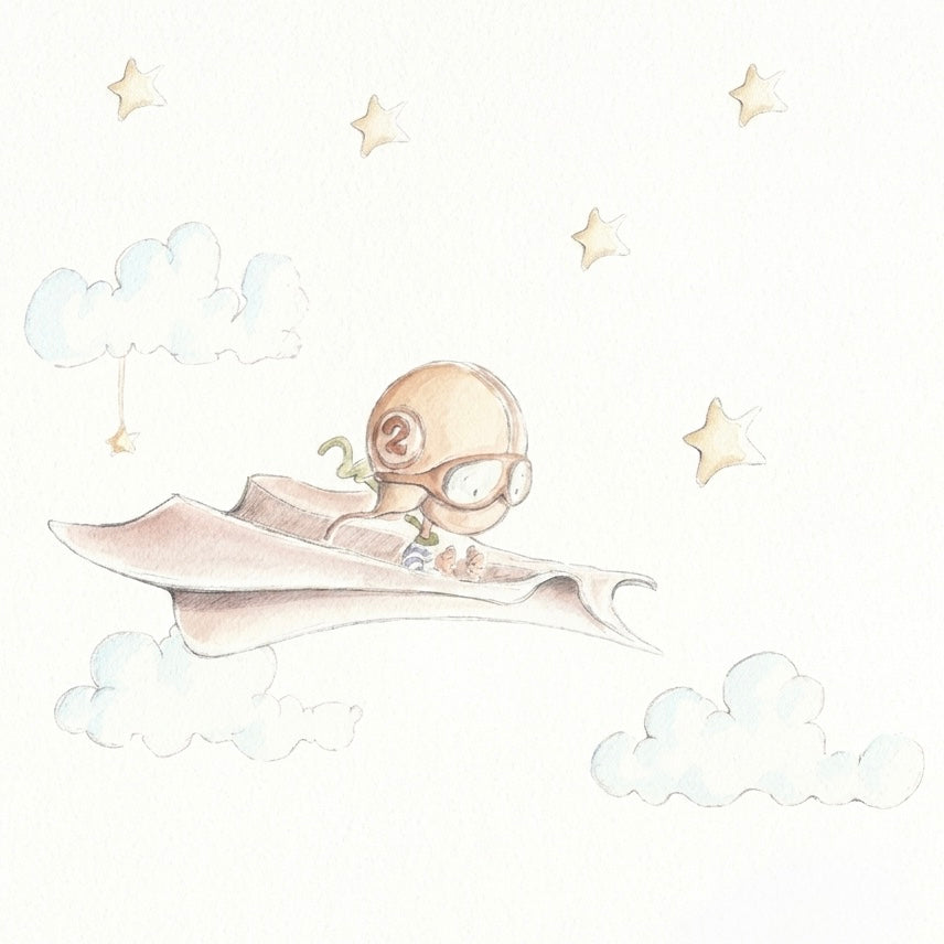Vinilo Decorativo Infantil AVION DE PAPEL