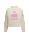 Marant Etoile Logo-Print Cotton Blend Sweatshirt — Beige