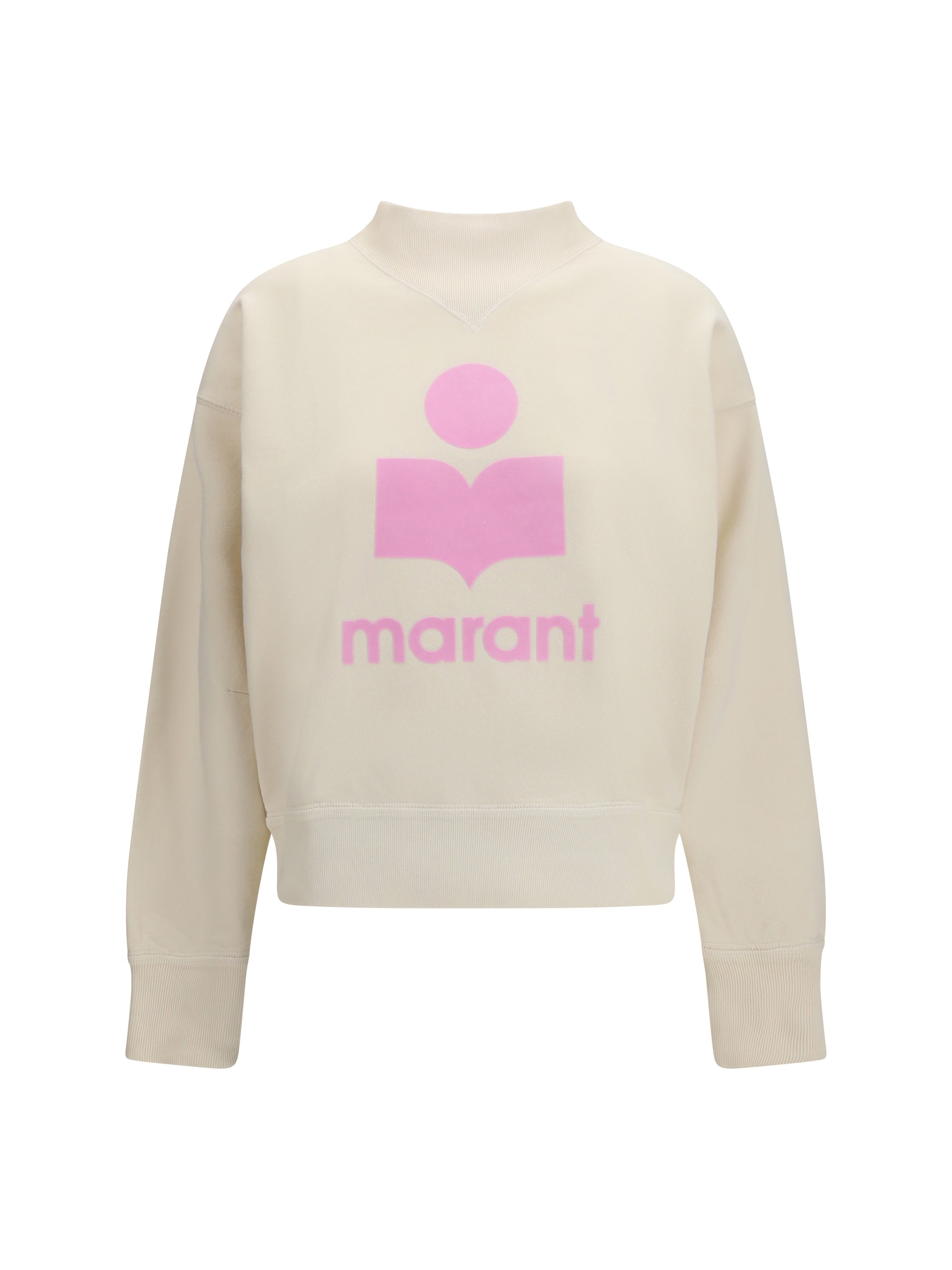 Marant Etoile Logo-Print Cotton Blend Sweatshirt — Beige