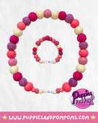 Baby Pink Mix - Personalised Pom Pom Dog Collar