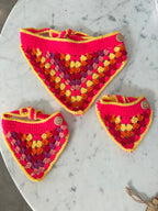 Crochet Dog Bandana - Hot Pink