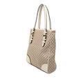 Croc Embossed Leather Trimmed Macadam Canvas Tote