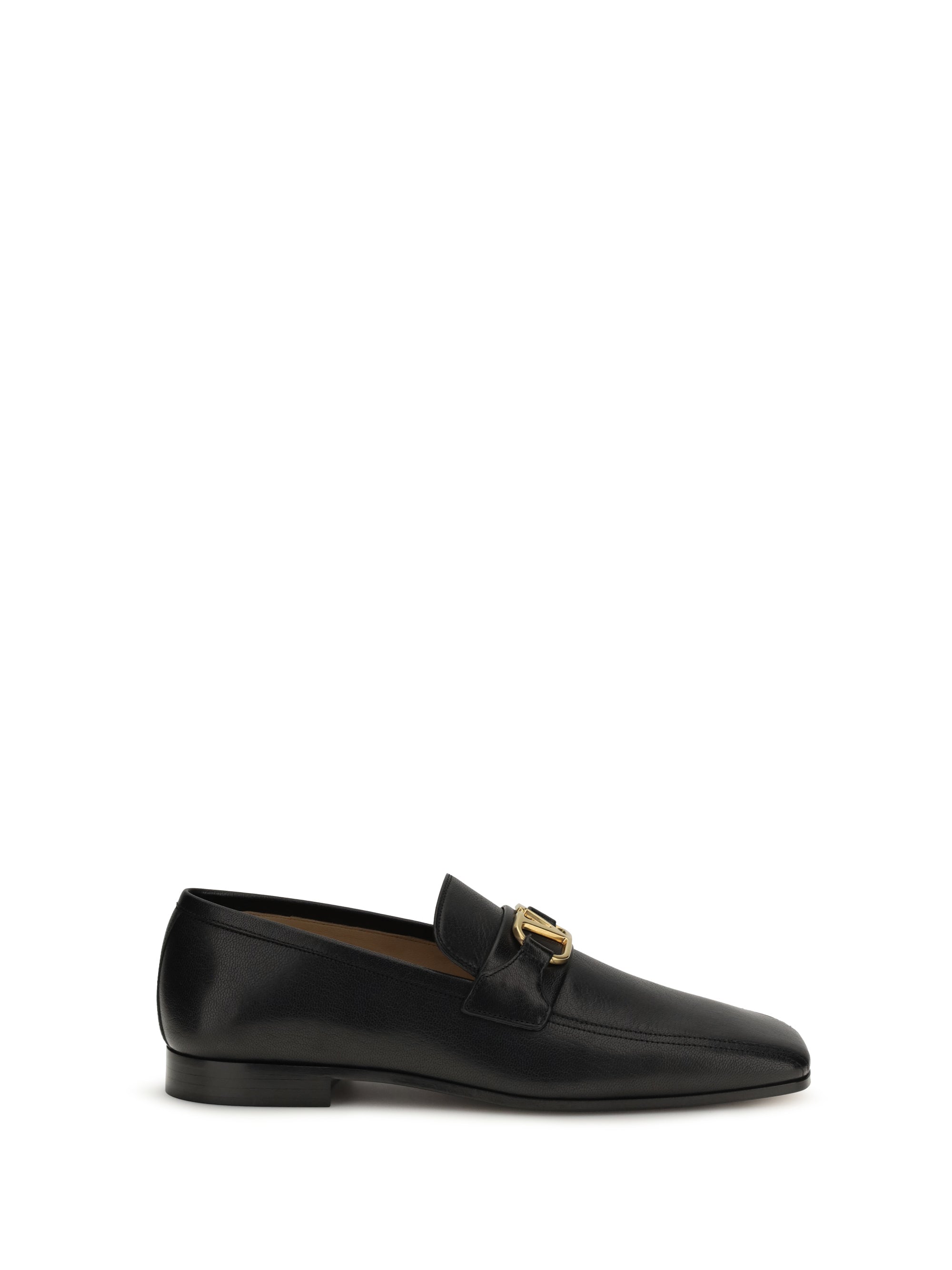 Valentino Garavani VLogo Embellished Goatskin Loafer — Black