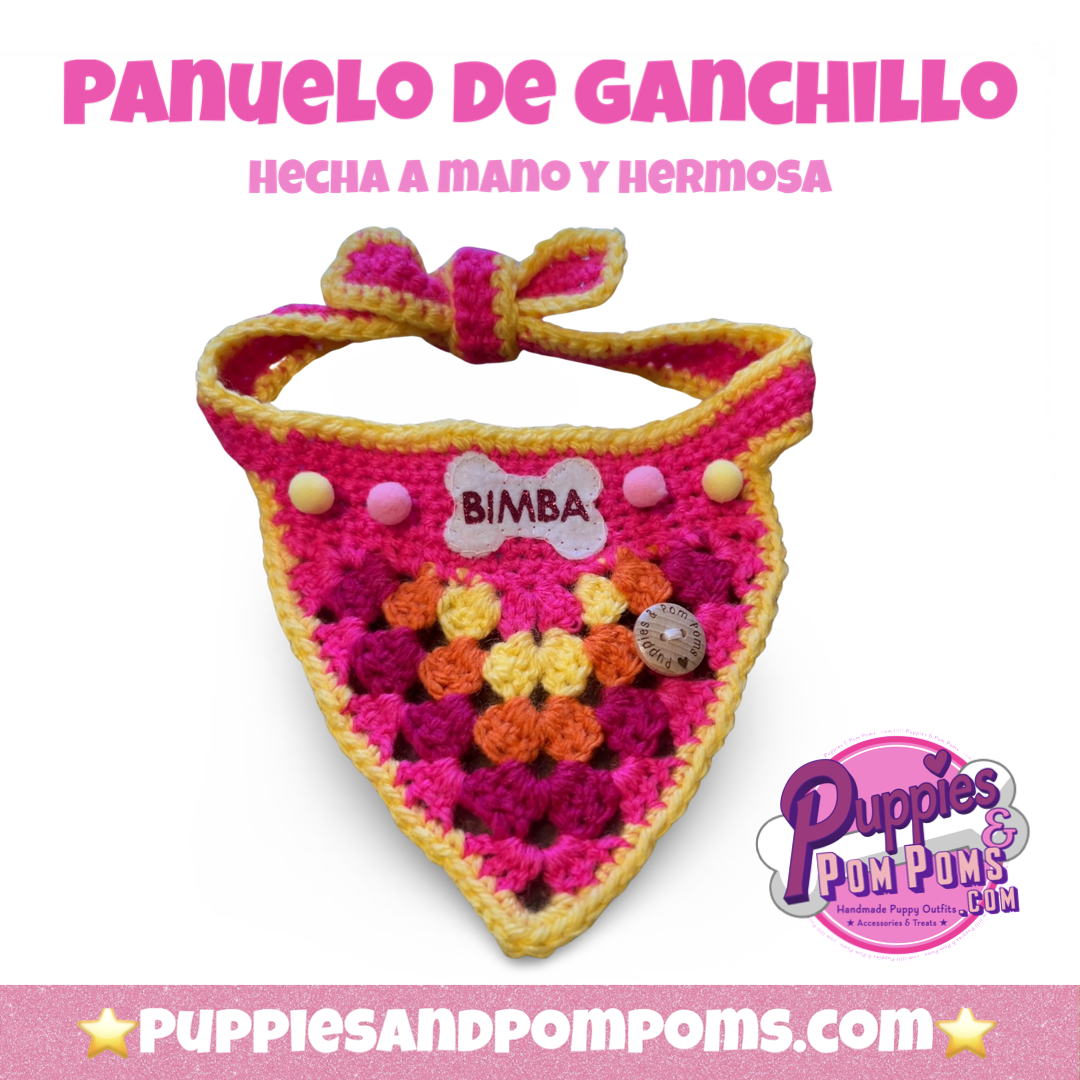 Crochet Dog Bandana - Hot Pink