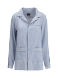 Tom Ford Striped Silk Shirt — Blue