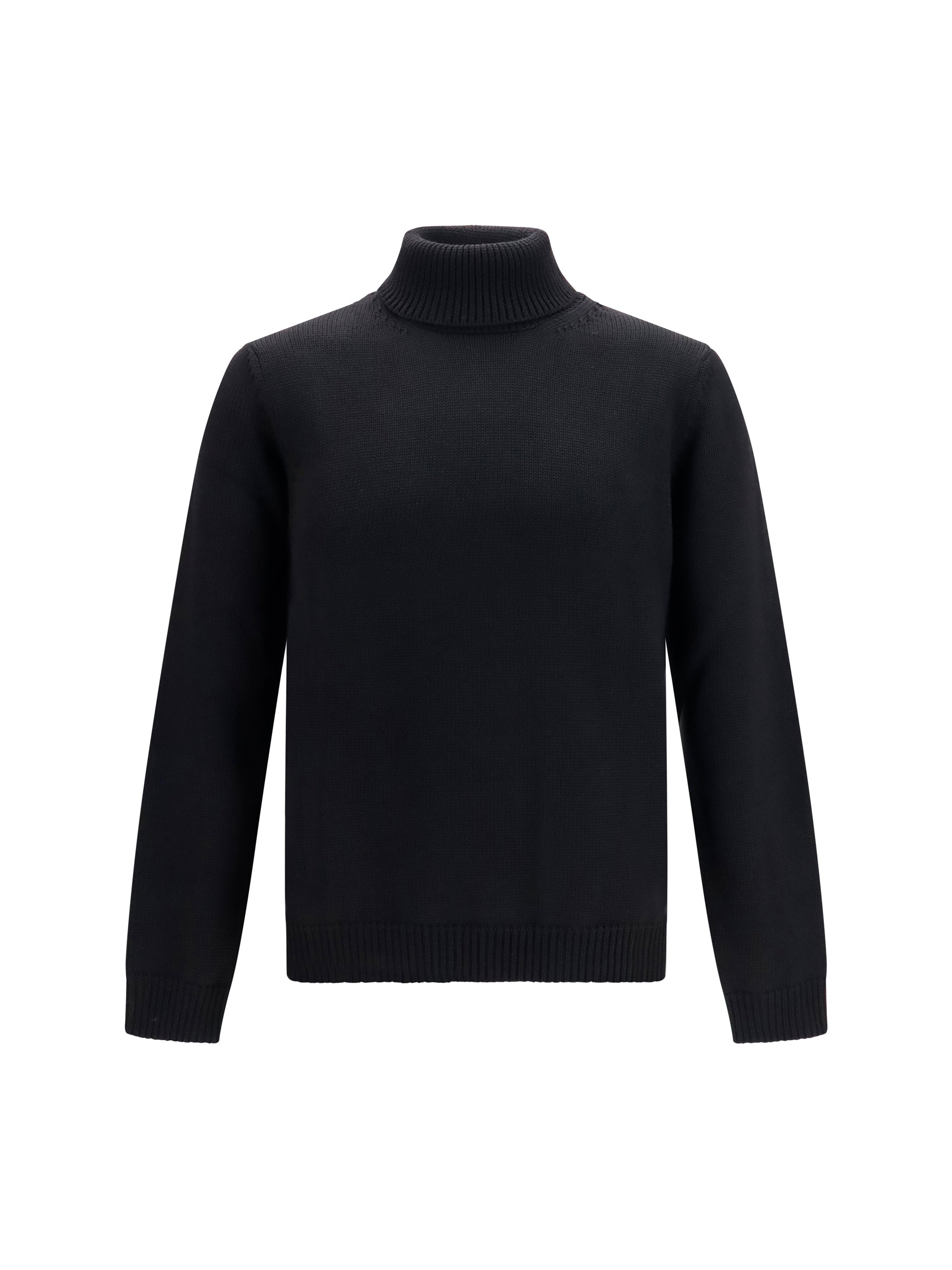 Roberto Collina Merino Wool Turtleneck Sweater — Black