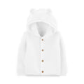 Chaqueta de punto con capucha, diseño oso