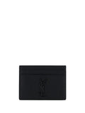 Saint Laurent Embossed Logo Card Case — Black